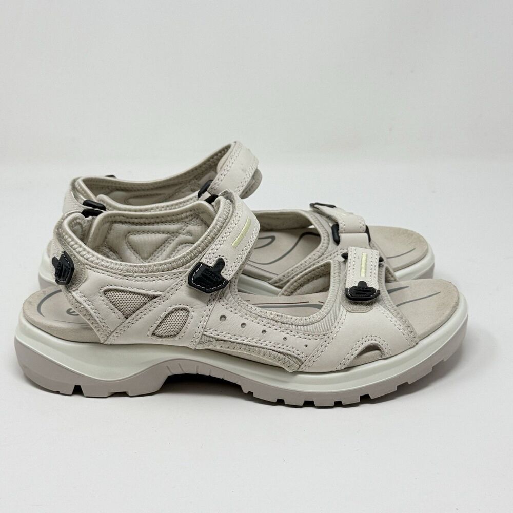 ECCO Offroad Yucatan Sandals Womens 11 - 11.5 EU 42 Beige Leather Hiking Comfort